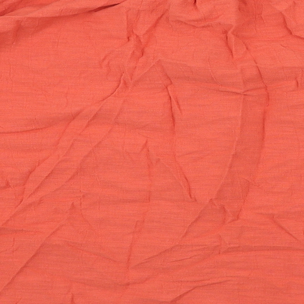 Womens UK Size 12 Per Una Orange Basic Button-Up