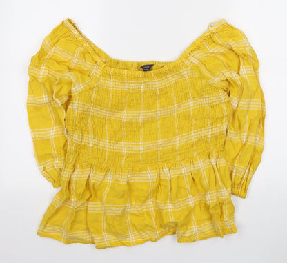 Womens UK Size 14 Marks and Spencer Yellow Basic Blouse