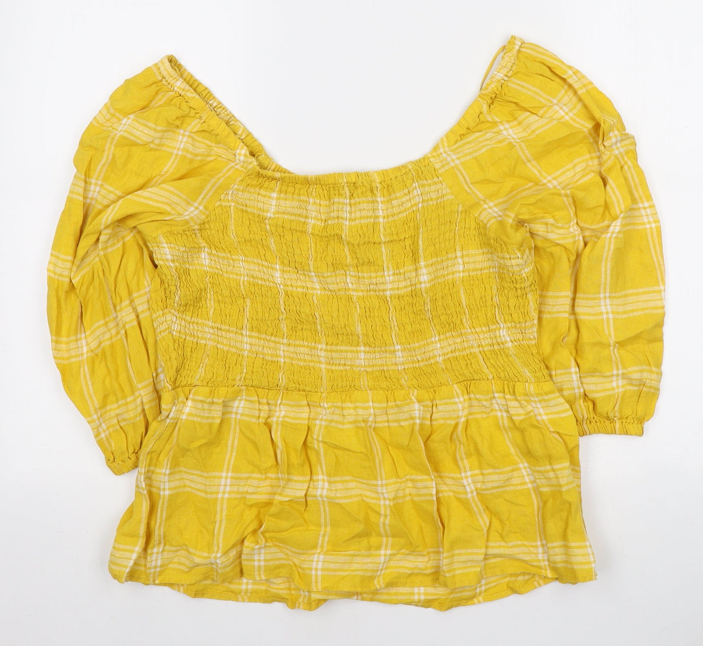 Womens UK Size 14 Marks and Spencer Yellow Basic Blouse