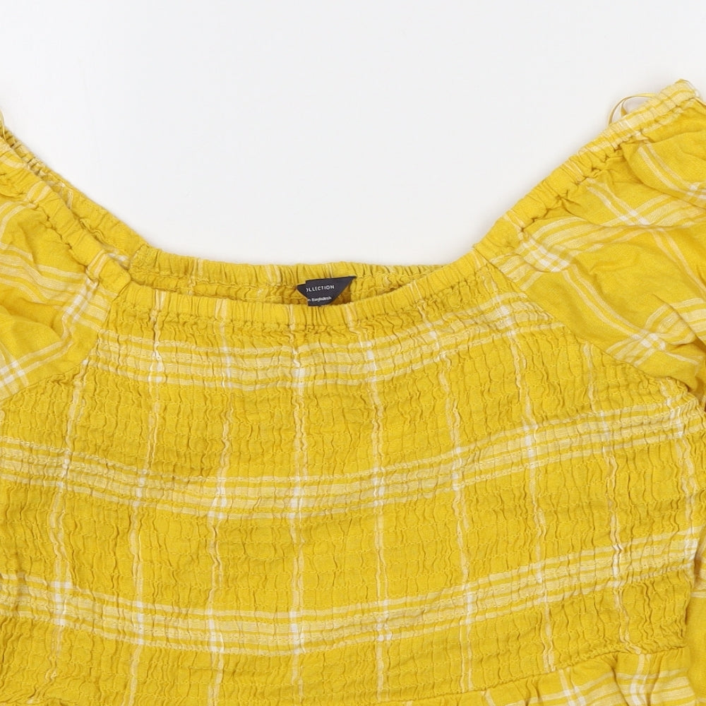 Womens UK Size 14 Marks and Spencer Yellow Basic Blouse