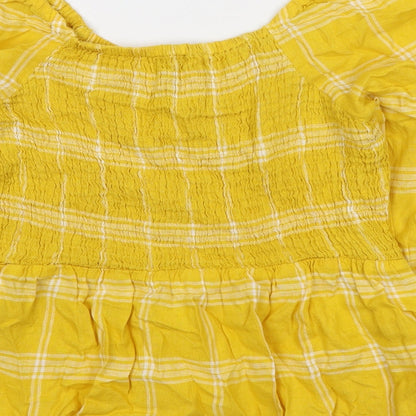 Womens UK Size 14 Marks and Spencer Yellow Basic Blouse