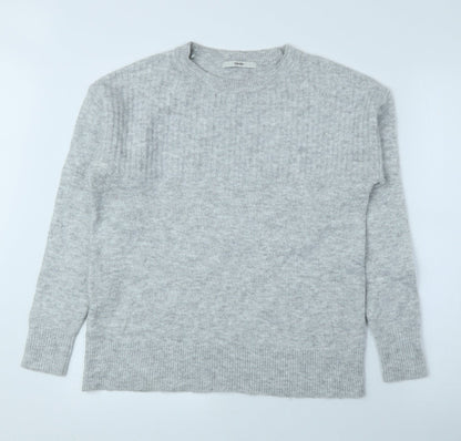 George Mens Grey Round Neck Polyester Pullover Jumper Size S