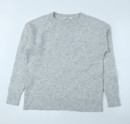 George Mens Grey Round Neck Polyester Pullover Jumper Size S