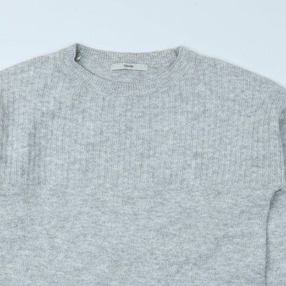 George Mens Grey Round Neck Polyester Pullover Jumper Size S