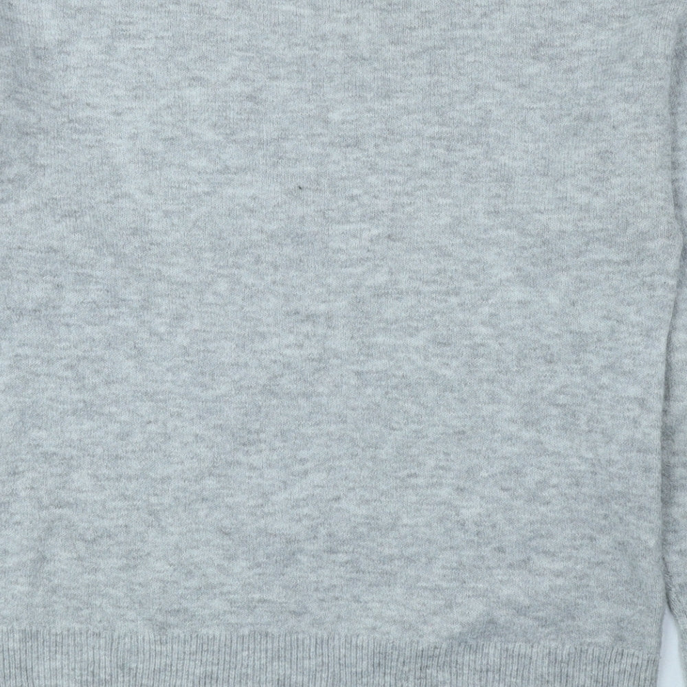 George Mens Grey Round Neck Polyester Pullover Jumper Size S