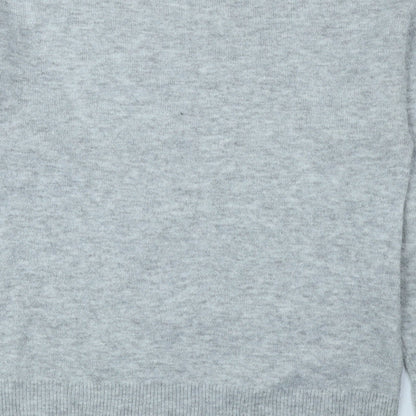 George Mens Grey Round Neck Polyester Pullover Jumper Size S
