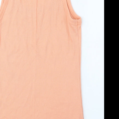 F&F Womens Orange Polyester Camisole Tank Size 12 Scoop Neck - Ribbed
