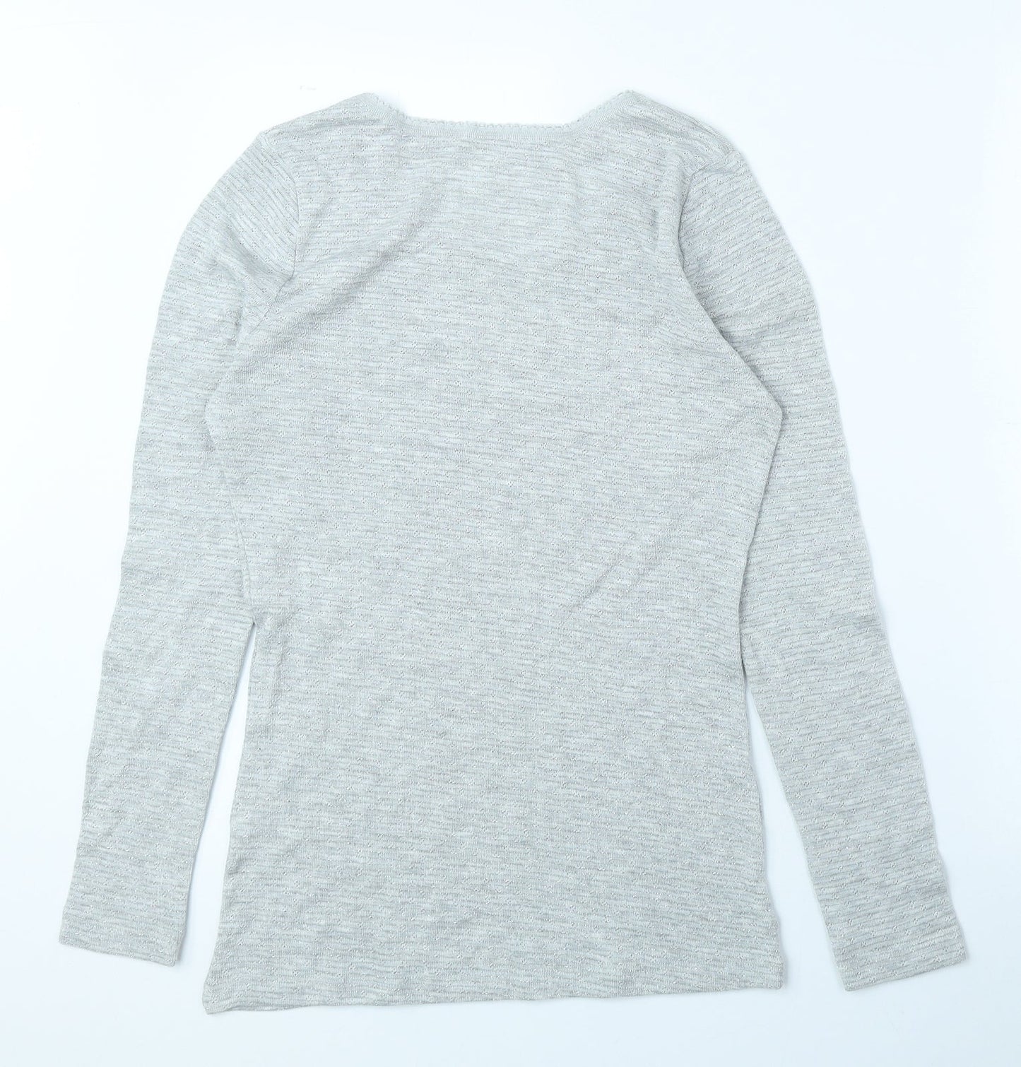 TU Womens Grey Round Neck Polyester Pullover Jumper Size 12