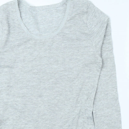 TU Womens Grey Round Neck Polyester Pullover Jumper Size 12