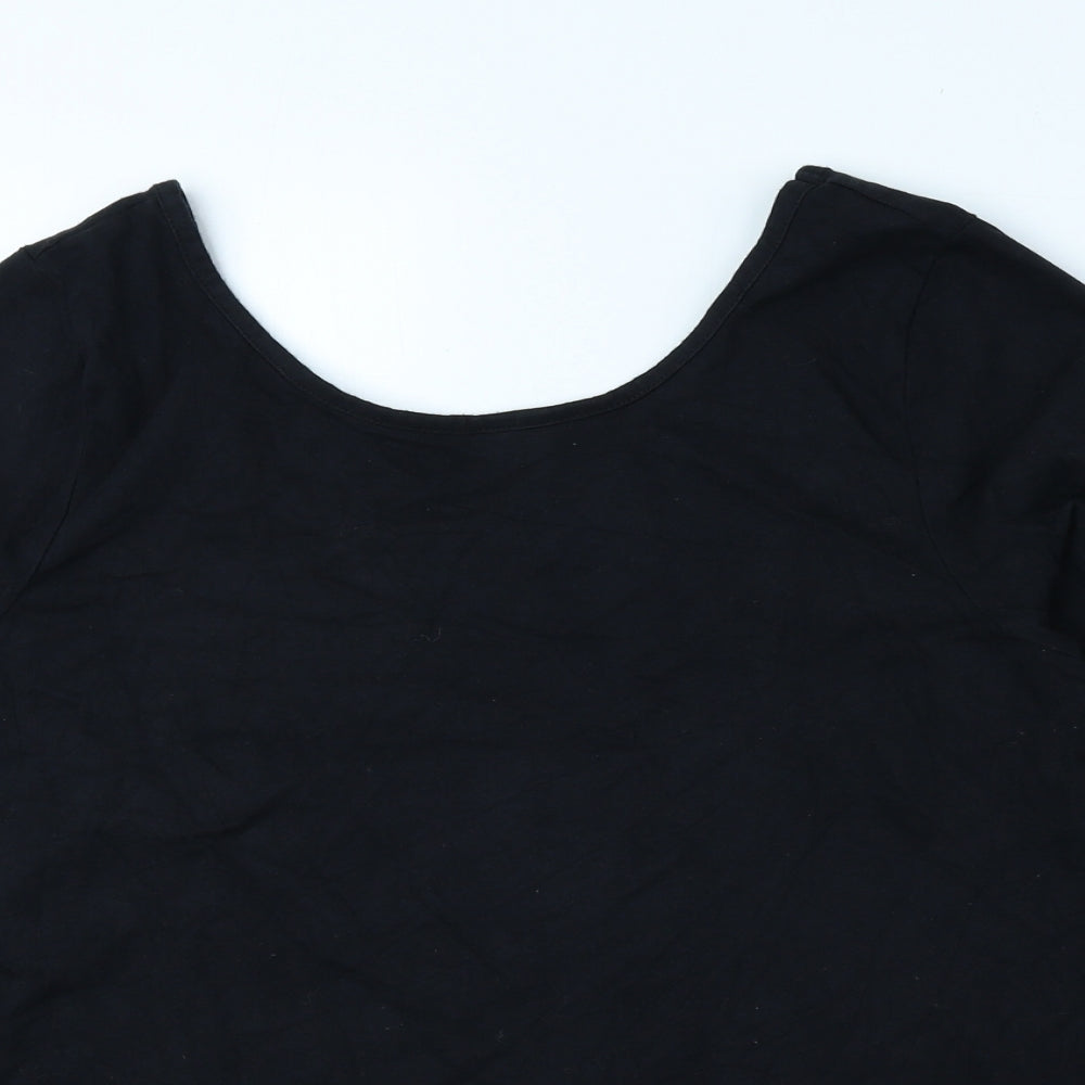 Womens UK Size 16 Kaleidoscope Black Basic Blouse