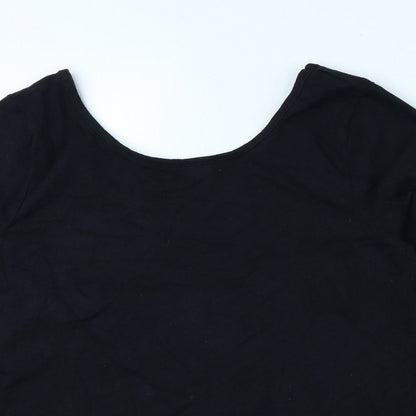Womens UK Size 16 Kaleidoscope Black Basic Blouse