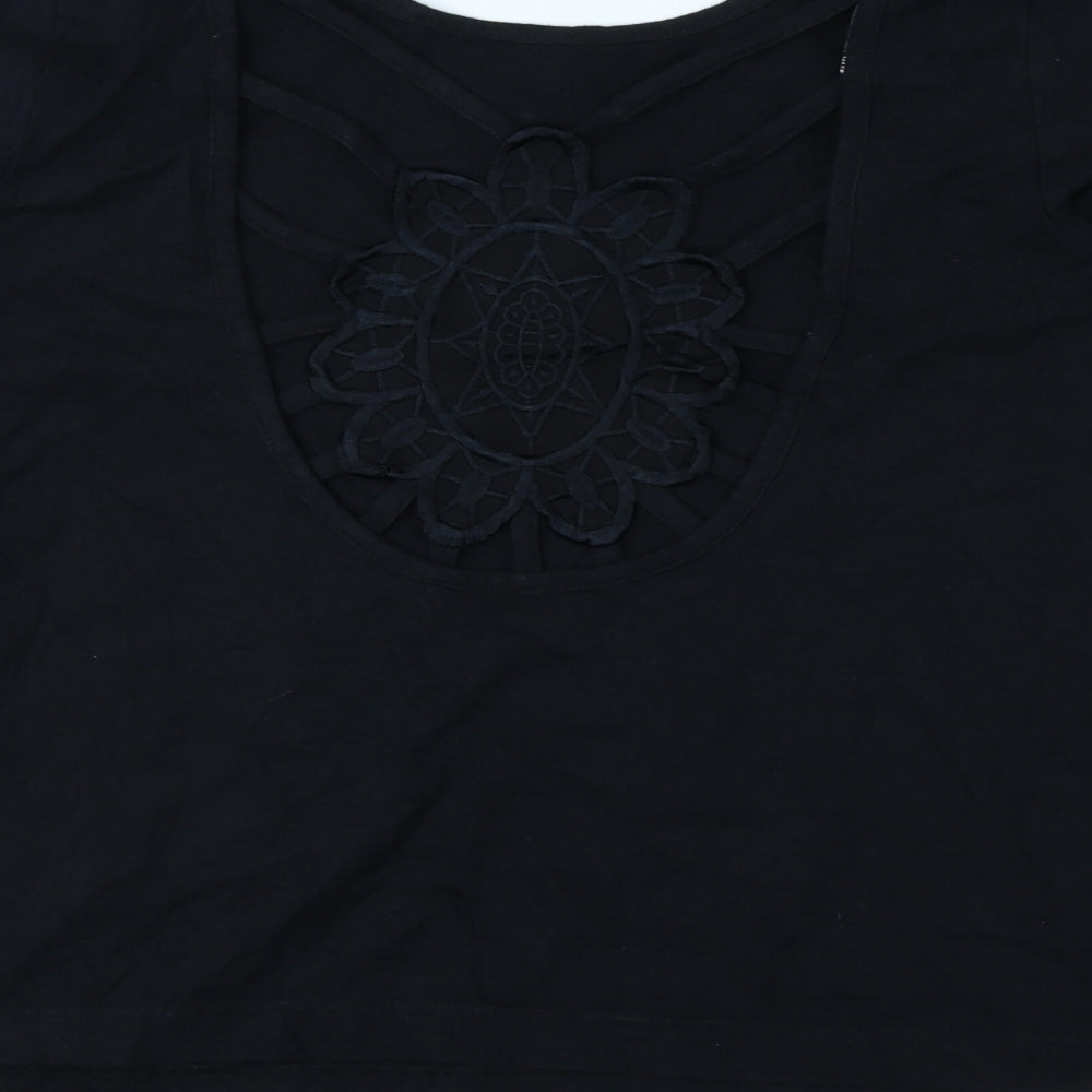 Womens UK Size 16 Kaleidoscope Black Basic Blouse