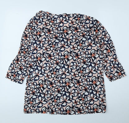 George Womens Multicoloured Floral Viscose Basic Blouse Size 14 Cowl Neck