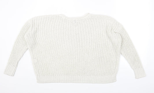 Womens UK Size M River Island White Pullover Jumper