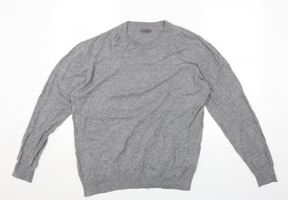 George Womens Grey Round Neck Cotton Pullover Jumper Size XL