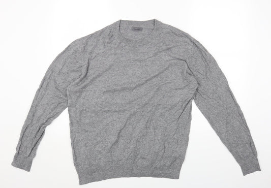 George Womens Grey Round Neck Cotton Pullover Jumper Size XL