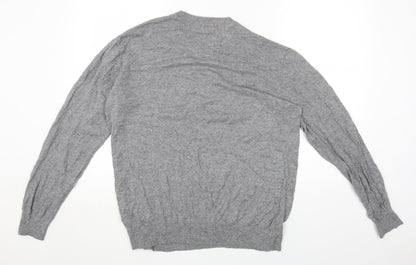 George Womens Grey Round Neck Cotton Pullover Jumper Size XL