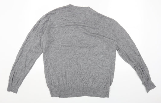 George Womens Grey Round Neck Cotton Pullover Jumper Size XL