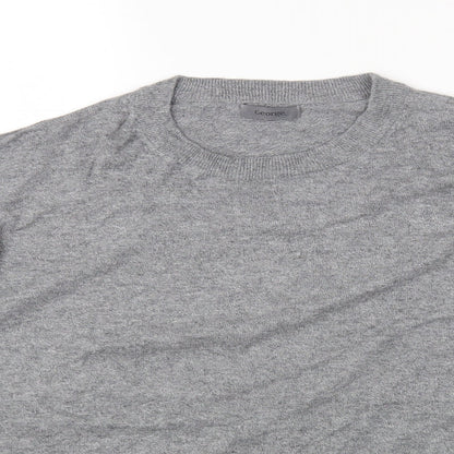 George Womens Grey Round Neck Cotton Pullover Jumper Size XL