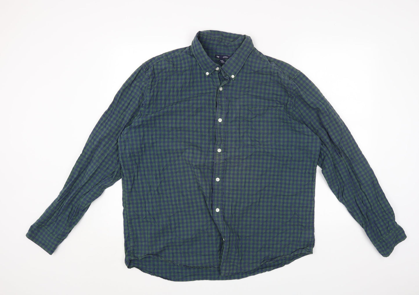 Mens UK Size XL Gap Blue  Button-Up Long Sleeve Casual Shirt