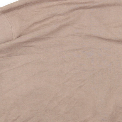 BM Womens Beige Round Neck Polyester Full Zip Jumper Size M