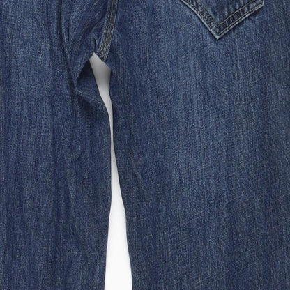 NEXT Womens Blue Cotton Straight Jeans Size 32 in L29 in Regular Zip