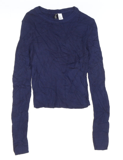 Womens UK Size 4 H&M Blue Pullover Jumper