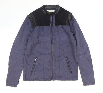 Mens UK Size S River Island Blue Biker Coat