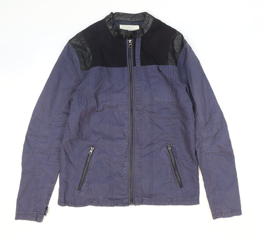 Mens UK Size S River Island Blue Biker Coat
