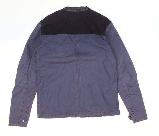 Mens UK Size S River Island Blue Biker Coat