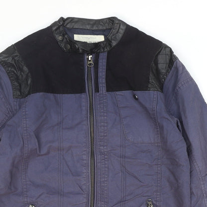 Mens UK Size S River Island Blue Biker Coat