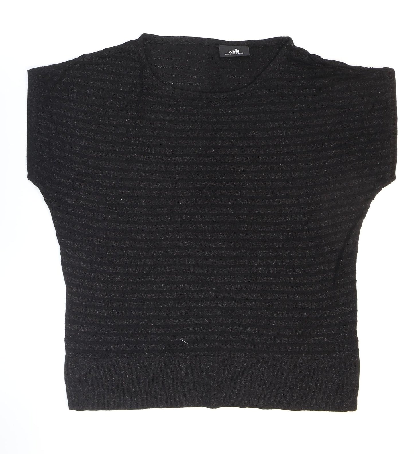 Womens UK Size M Wallis Black Basic T-Shirt