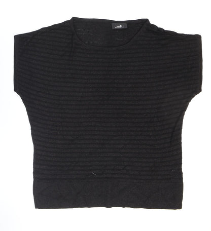 Womens UK Size M Wallis Black Basic T-Shirt