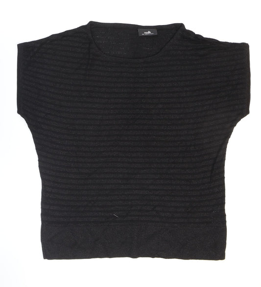 Womens UK Size M Wallis Black Basic T-Shirt