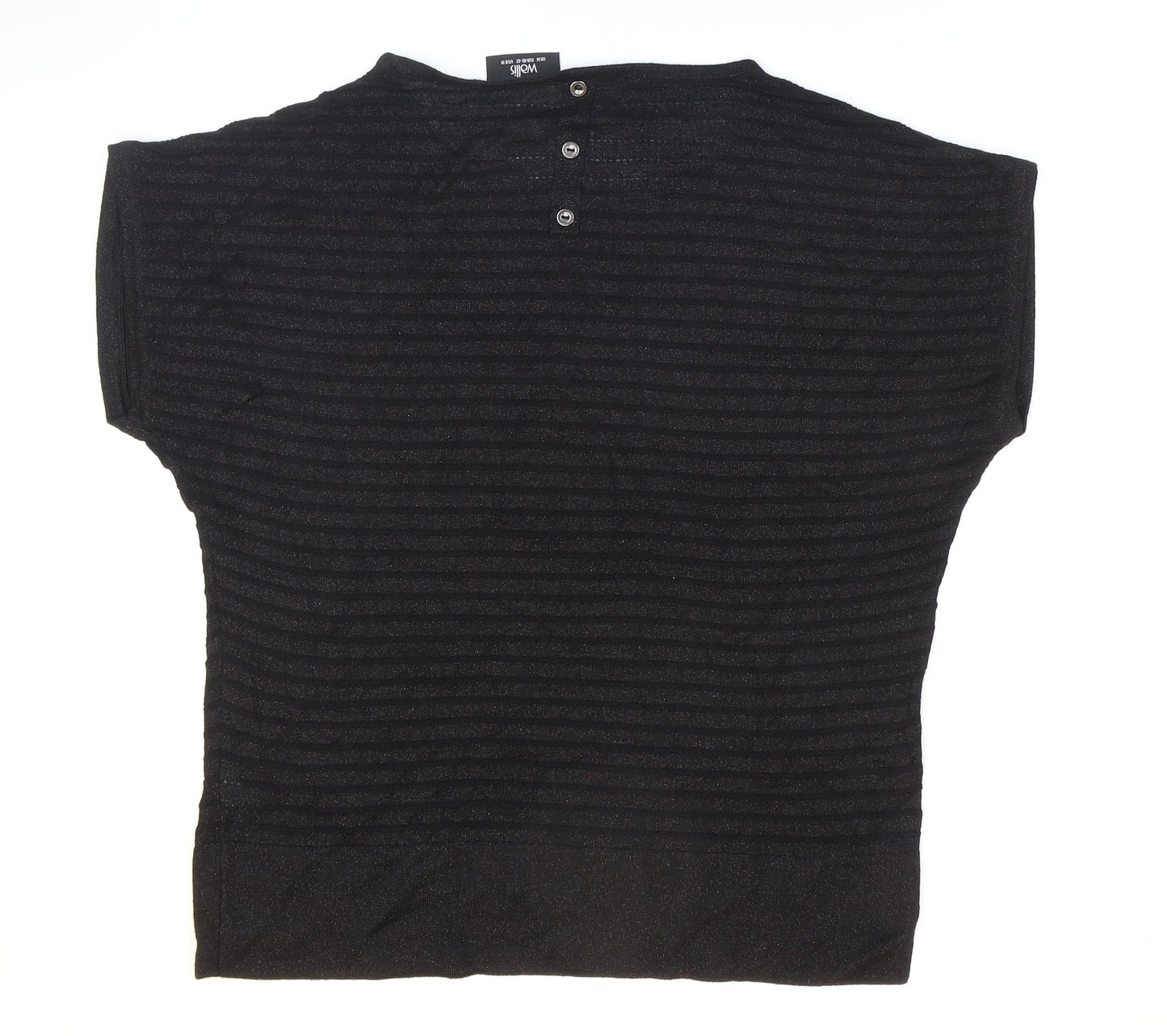 Womens UK Size M Wallis Black Basic T-Shirt