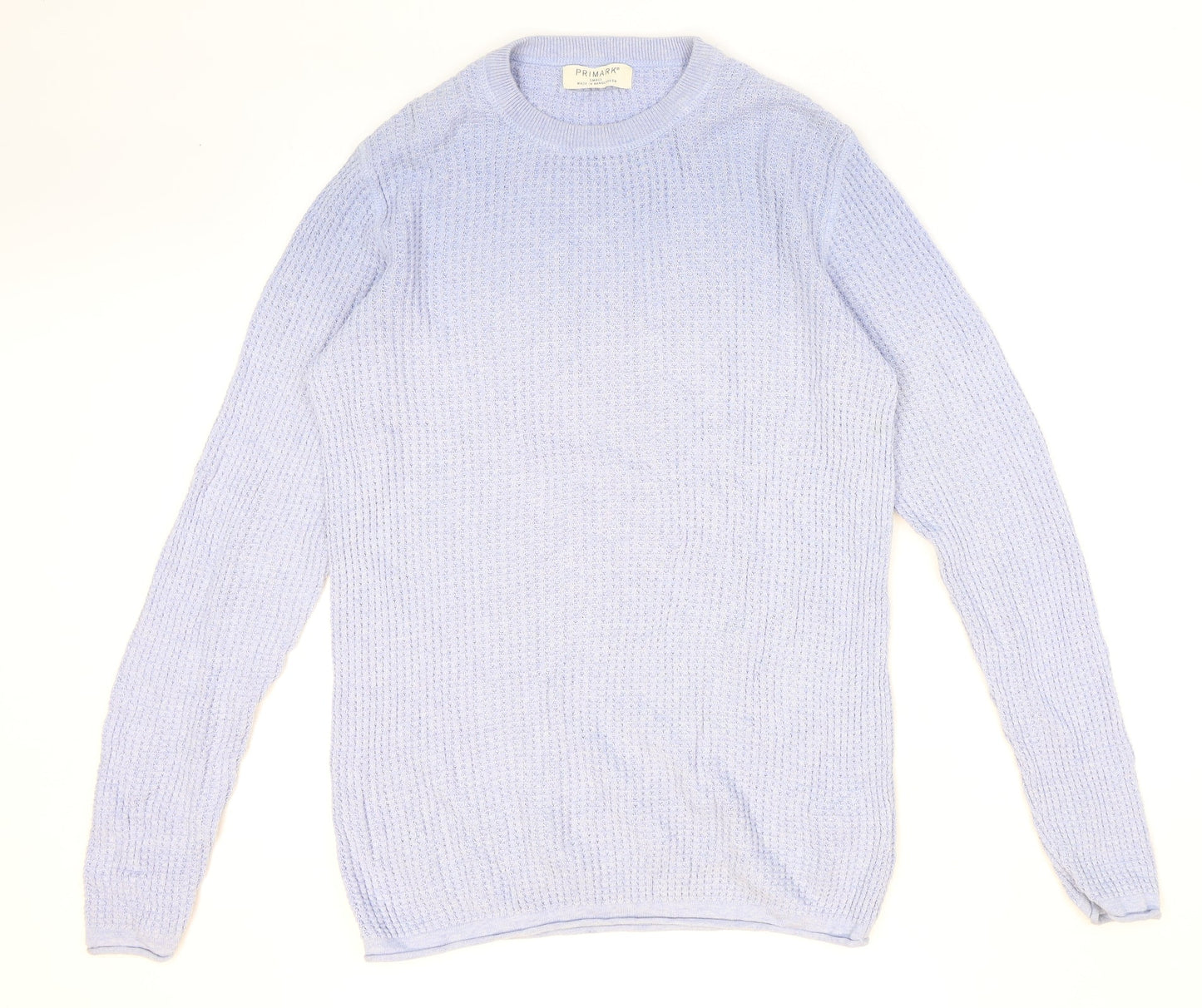 Primark Womens Blue Round Neck Cotton Pullover Jumper Size S