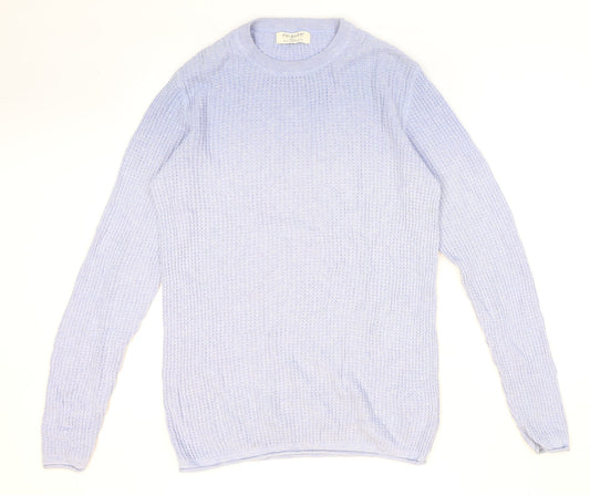 Primark Womens Blue Round Neck Cotton Pullover Jumper Size S
