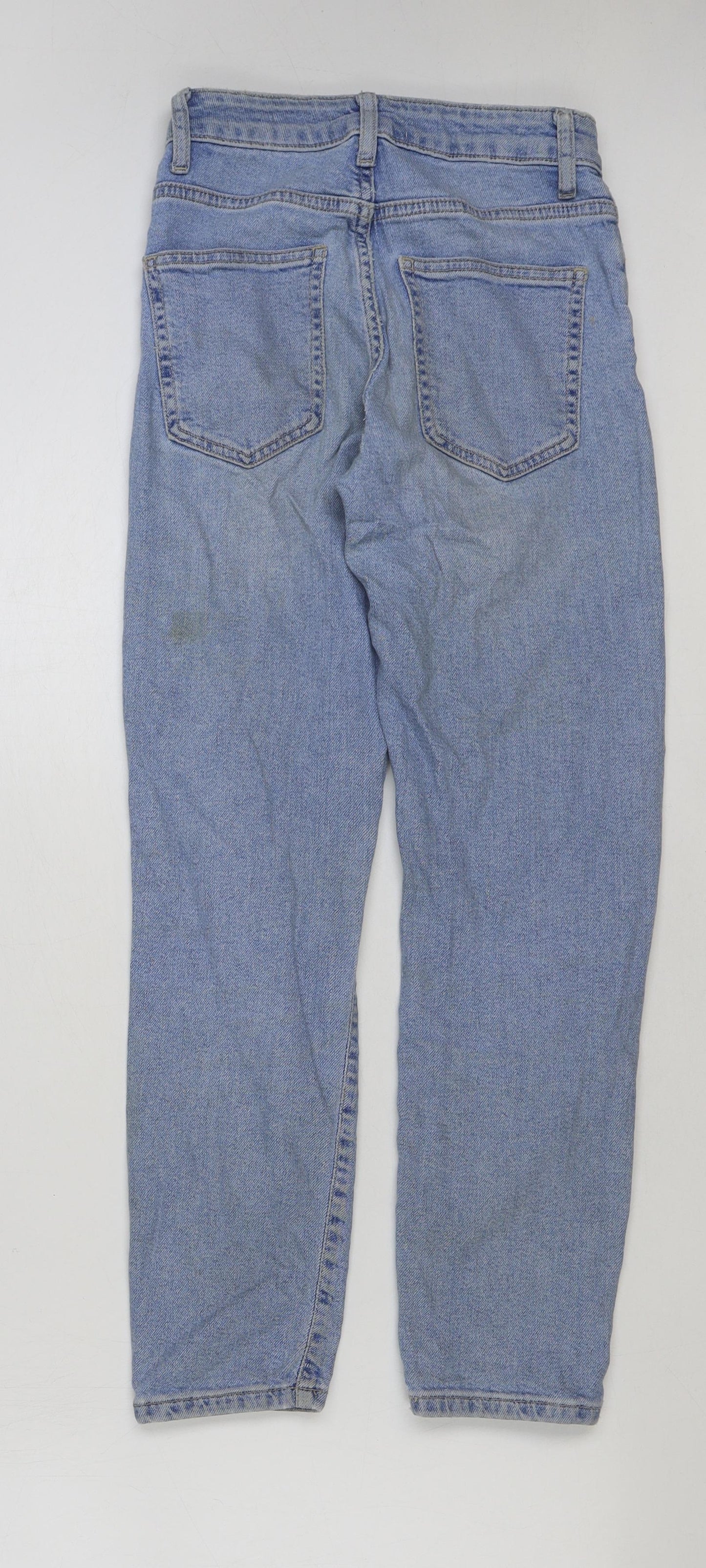 New Look Girls Blue Cotton Straight Jeans Size 10 Years Regular Button