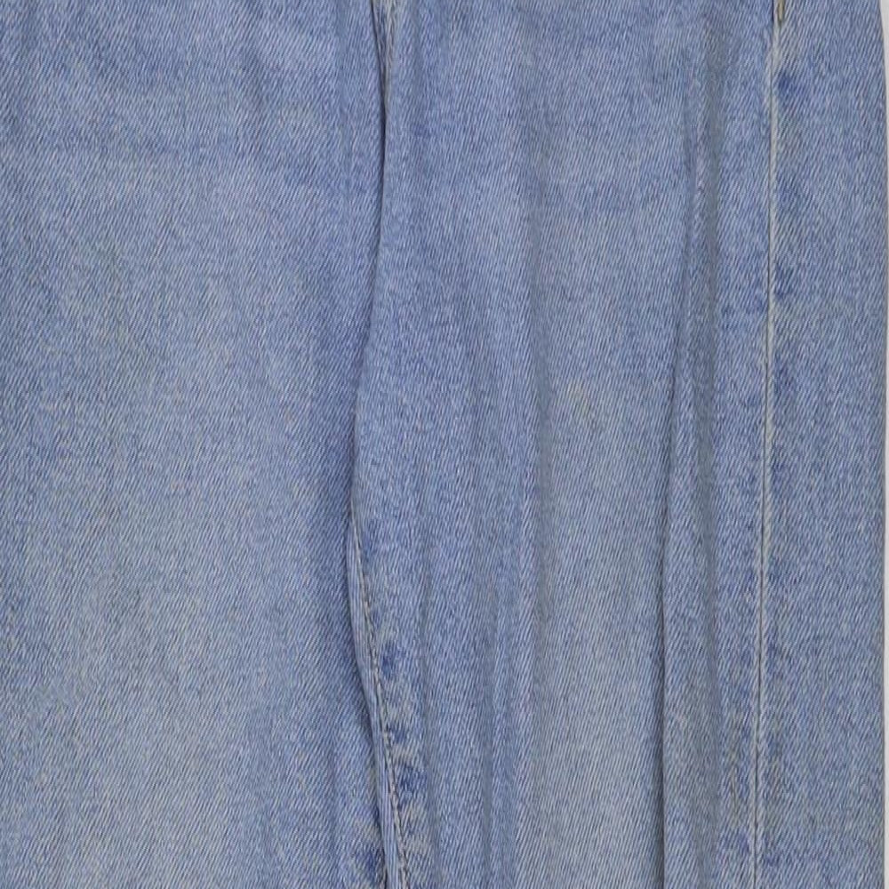 New Look Girls Blue Cotton Straight Jeans Size 10 Years Regular Button