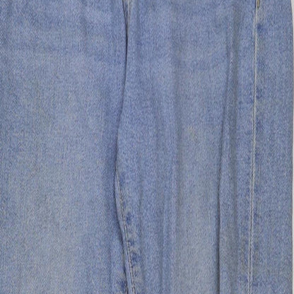 New Look Girls Blue Cotton Straight Jeans Size 10 Years Regular Button