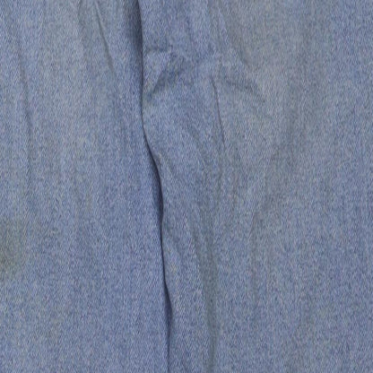 New Look Girls Blue Cotton Straight Jeans Size 10 Years Regular Button