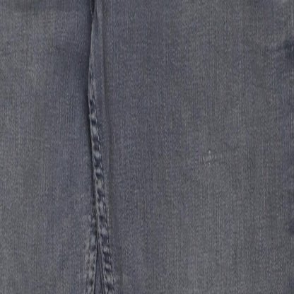 Zara Womens Grey Cotton Skinny Jeans Size 8 L29 in Regular Button