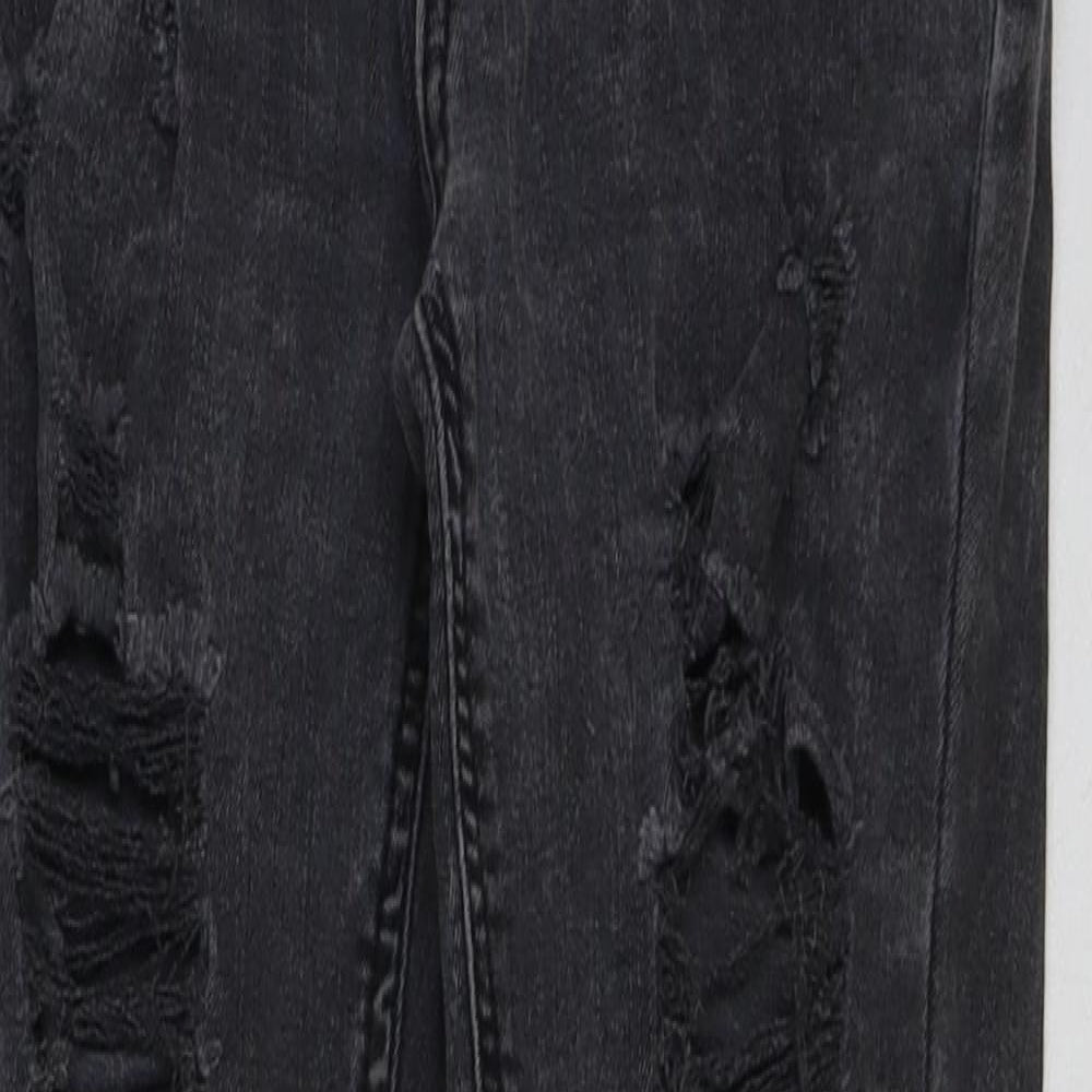 Zara Womens Grey Cotton Skinny Jeans Size 8 L27 in Regular Button