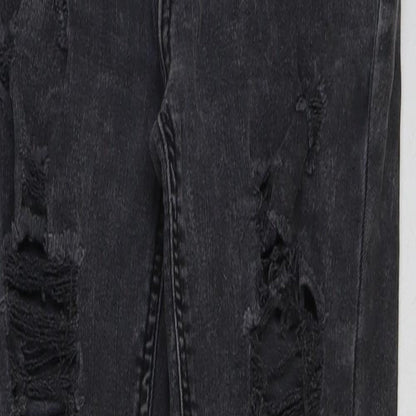 Zara Womens Grey Cotton Skinny Jeans Size 8 L27 in Regular Button