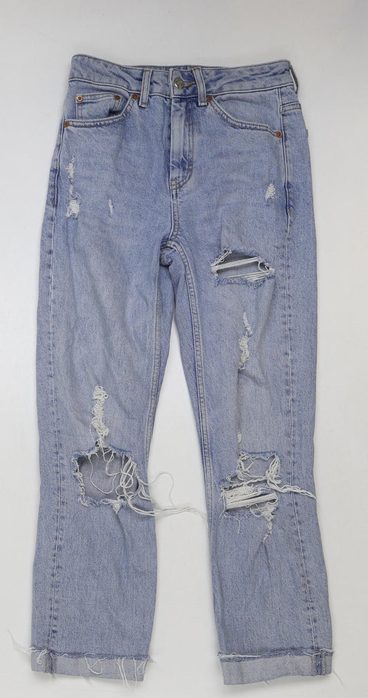 Topshop Womens Beige Cotton Straight Jeans Size 25 in L32 in Regular Button