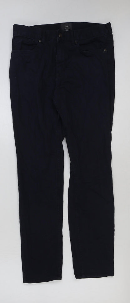 Womens UK Size 30 in H&M Regular Fit  Blue Trousers