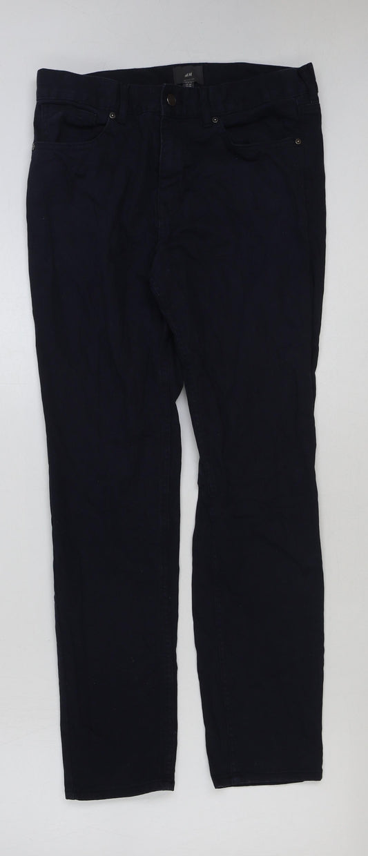 Womens UK Size 30 in H&M Regular Fit  Blue Trousers