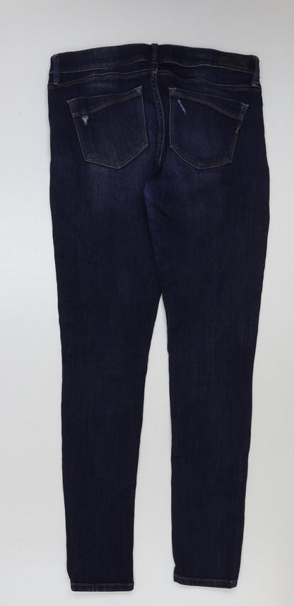 Express Womens Blue Cotton Skinny Jeans Size 8 L30 in Regular Button