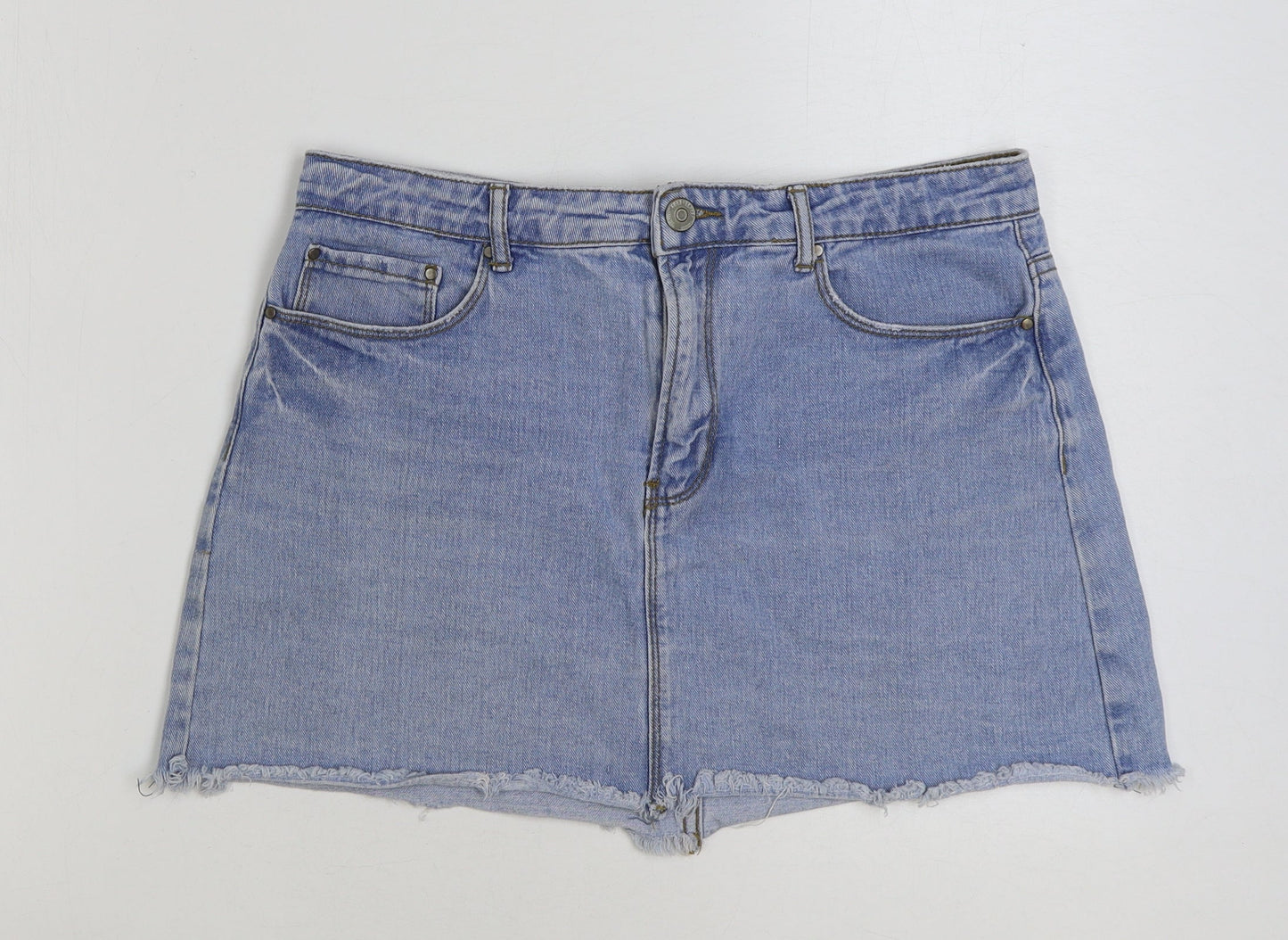 FOREVER 21 Womens Blue Cotton Hot Pants Shorts Size 31 in Regular Button
