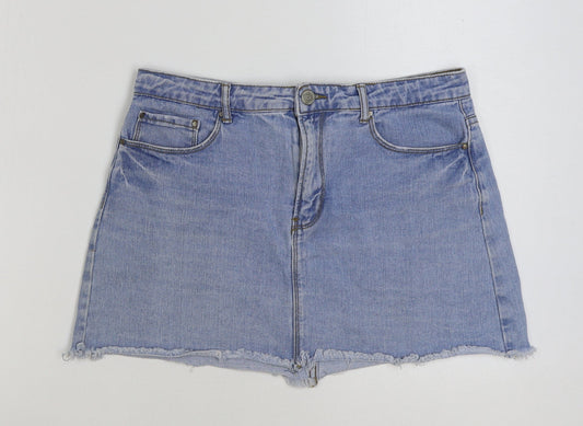 FOREVER 21 Womens Blue Cotton Hot Pants Shorts Size 31 in Regular Button